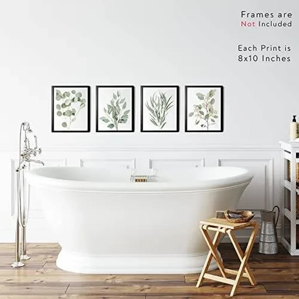 ALAYRA Eucalyptus Wall Decor, Set of 4, Unframed, 8x10 inches, Botanical Prints, Bathroom Wall Decor 01 - Image 3