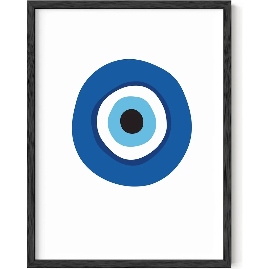 ALAYRA Evil Eyes For Wall - Blue Posters For Room Aesthetic, Abstract Blue Art Posters and Prints, Eye Posters For Wall, Big Eyes Painting Prints, Eyes Prints For Wall Decor (12x16 Unframed) 01 - Image 2