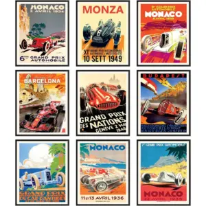 ALAYRA F1 Poster - Formula 1 Poster, F1 Racing, Formula 1 Decor Cars Picture for Bedroom, F1 Wall Art Vintage Car Posters for Boys Room, Grand Prix Race Car Art Print Photos for Men (8x10 UNFRAMED) 01