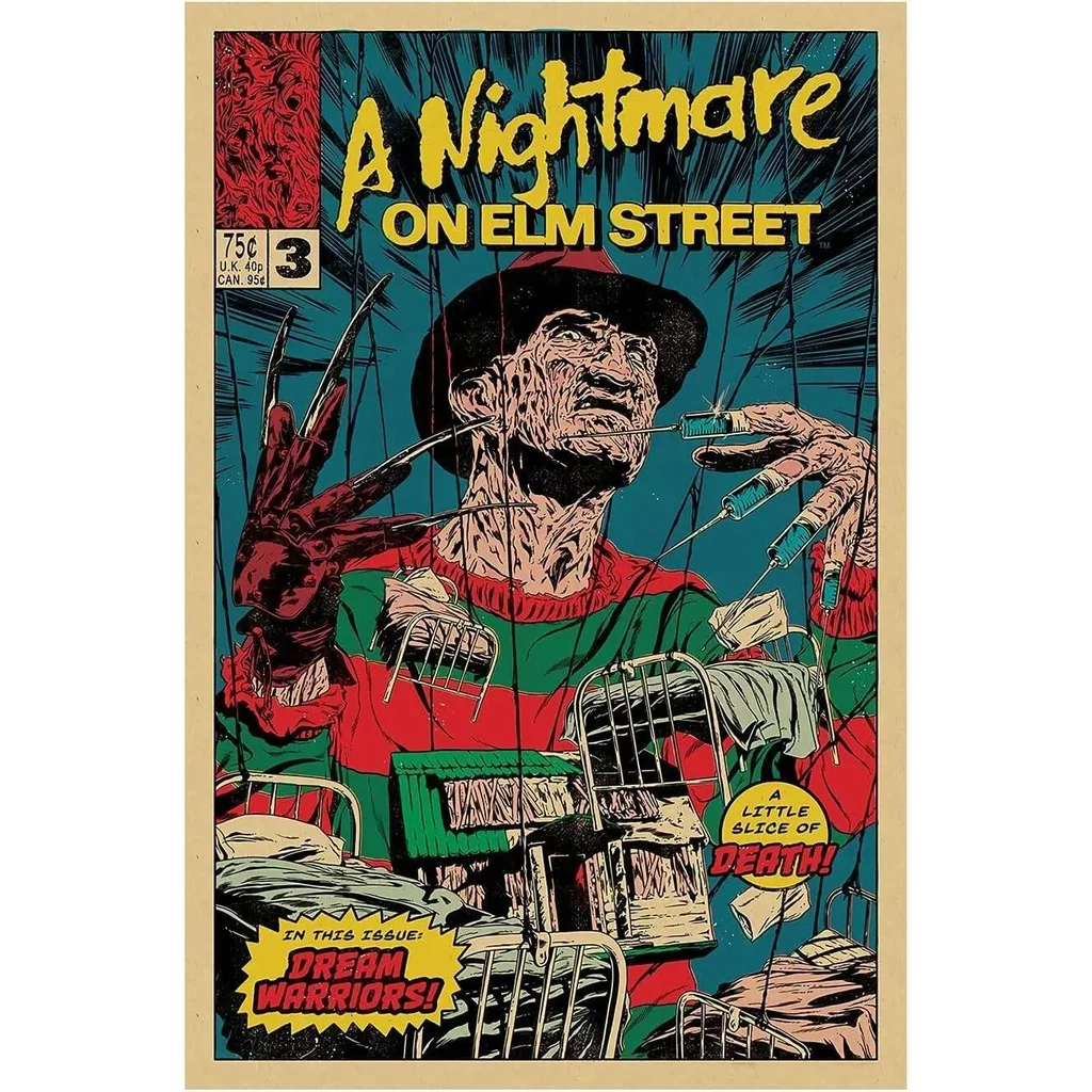 ALAYRA Family Decorative Wall Art Canvas Poster Modern Home Decor, Gift-Ready, Bedroom, Living Room Unframed (A Nightmare on ELM Street, 12x18 inch) 01