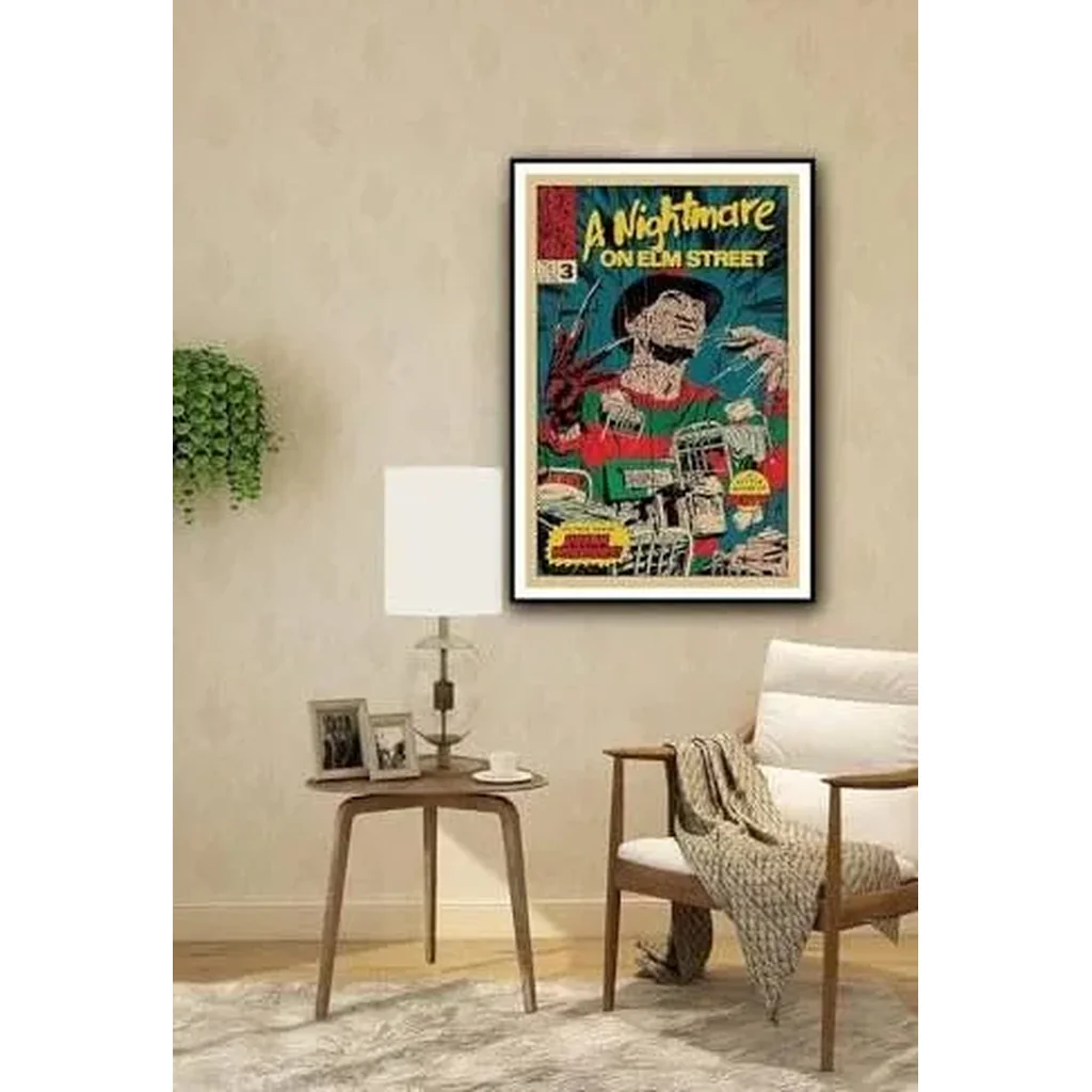 ALAYRA Family Decorative Wall Art Canvas Poster Modern Home Decor, Gift-Ready, Bedroom, Living Room Unframed (A Nightmare on ELM Street, 12x18 inch) 01 - Image 2