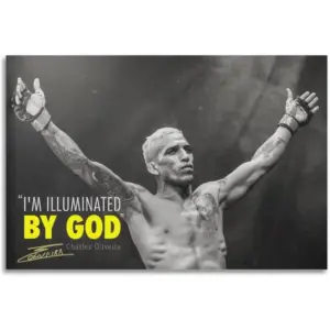ALAYRA Famous Boxer Charles Oliveira Inspirational Signed Poster For High School Classroom Wall Art Canvas Printing. Unframe-style-4, 16x24inch(40x60cm) 01