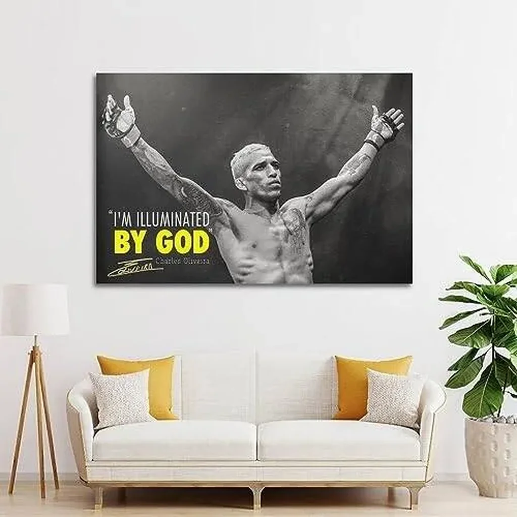 ALAYRA Famous Boxer Charles Oliveira Inspirational Signed Poster For High School Classroom Wall Art Canvas Printing. Unframe-style-4, 16x24inch(40x60cm) 01 - Image 2