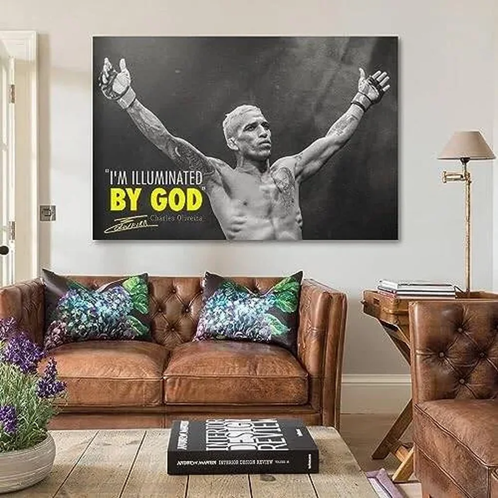 ALAYRA Famous Boxer Charles Oliveira Inspirational Signed Poster For High School Classroom Wall Art Canvas Printing. Unframe-style-4, 16x24inch(40x60cm) 01 - Image 4