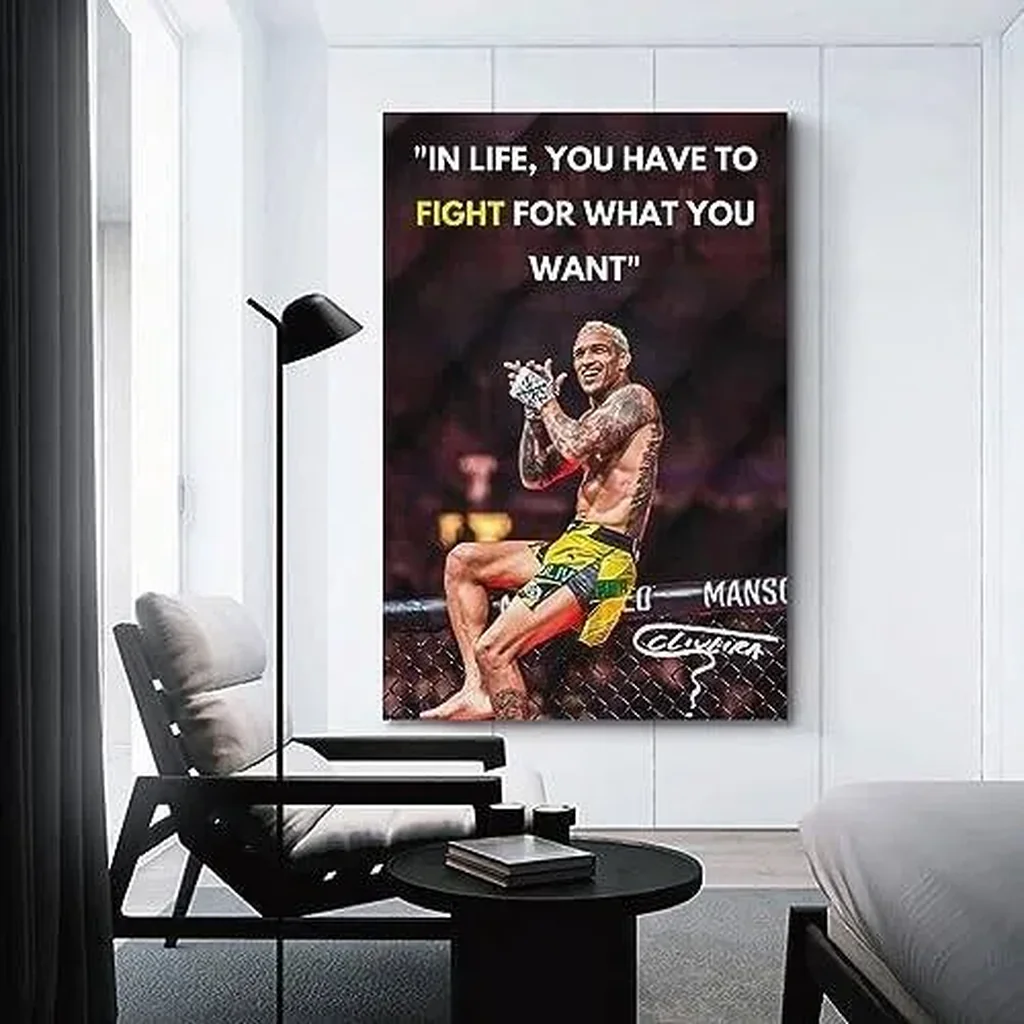 ALAYRA Famous Boxer Charles Oliveira Motivational Poster For Boys Bedroom Teens Room Hanging Picture. Unframe-style-3, 16x24inch(40x60cm) 01 - Image 2
