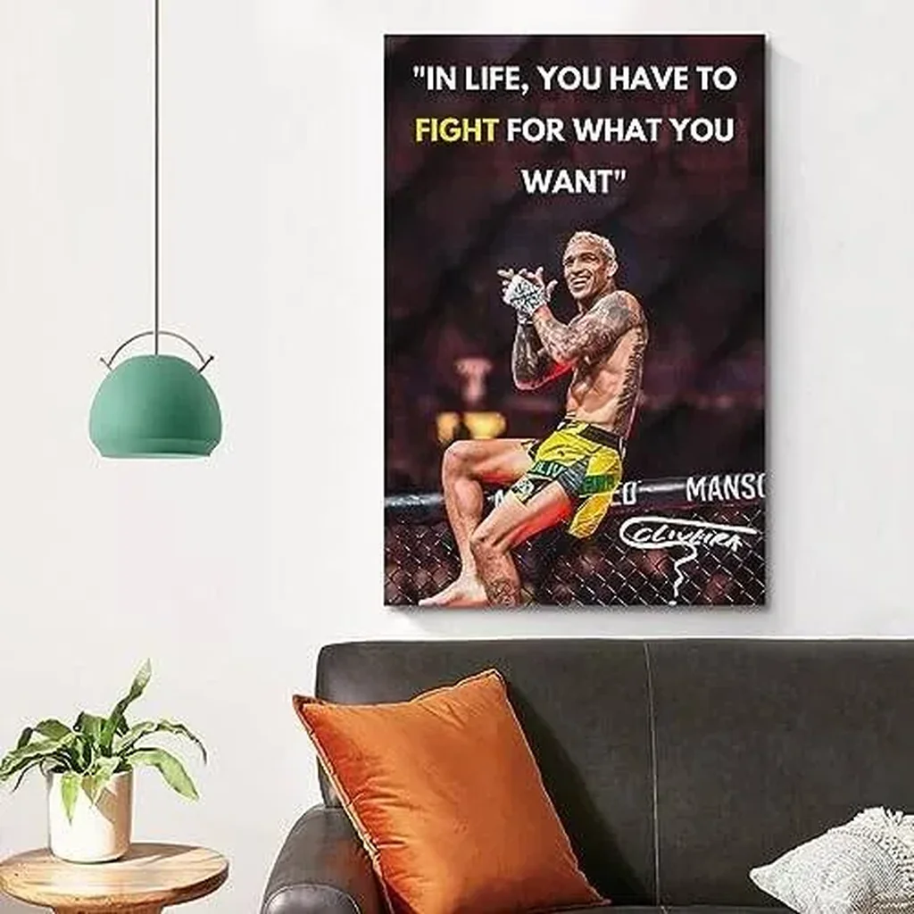 ALAYRA Famous Boxer Charles Oliveira Motivational Poster For Boys Bedroom Teens Room Hanging Picture. Unframe-style-3, 16x24inch(40x60cm) 01 - Image 3