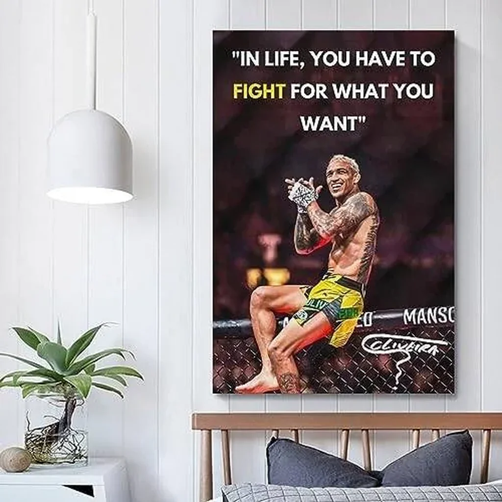 ALAYRA Famous Boxer Charles Oliveira Motivational Poster For Boys Bedroom Teens Room Hanging Picture. Unframe-style-3, 16x24inch(40x60cm) 01 - Image 4