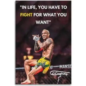 ALAYRA Famous Boxer Charles Oliveira Motivational Poster For High School Classroom Wall Art Canvas Printing. Unframe-style-3, 12x18inch(30x45cm) 01