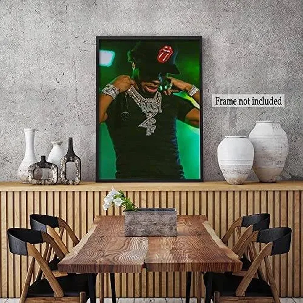 ALAYRA Famous Singer Lil Baby Posters Art Wall Poster Canvas Poster Bedroom Decor Sports Landscape Office Room Decor Gift (A, 16x24in Unframe) 01 - Image 2