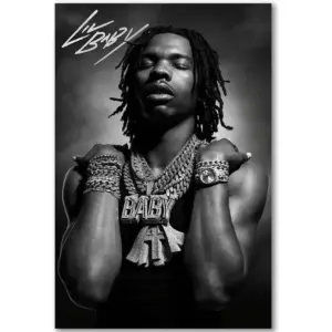 ALAYRA Famous Singer Lil Baby Posters Art Wall Poster Canvas Poster Bedroom Decor Sports Landscape Office Room Decor Gift (B, 16x24in Unframe) 01