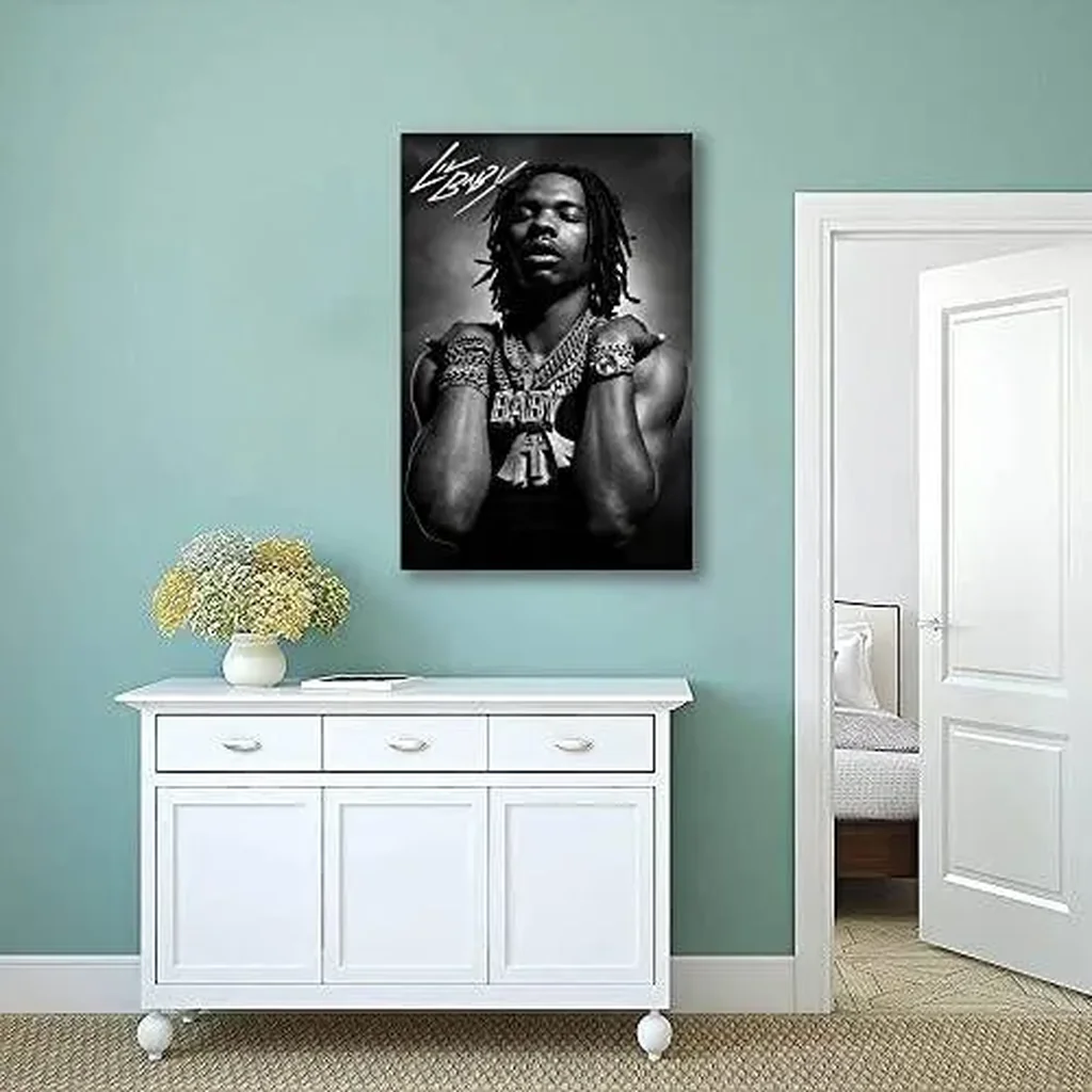 ALAYRA Famous Singer Lil Baby Posters Art Wall Poster Canvas Poster Bedroom Decor Sports Landscape Office Room Decor Gift (B, 16x24in Unframe) 01 - Image 4