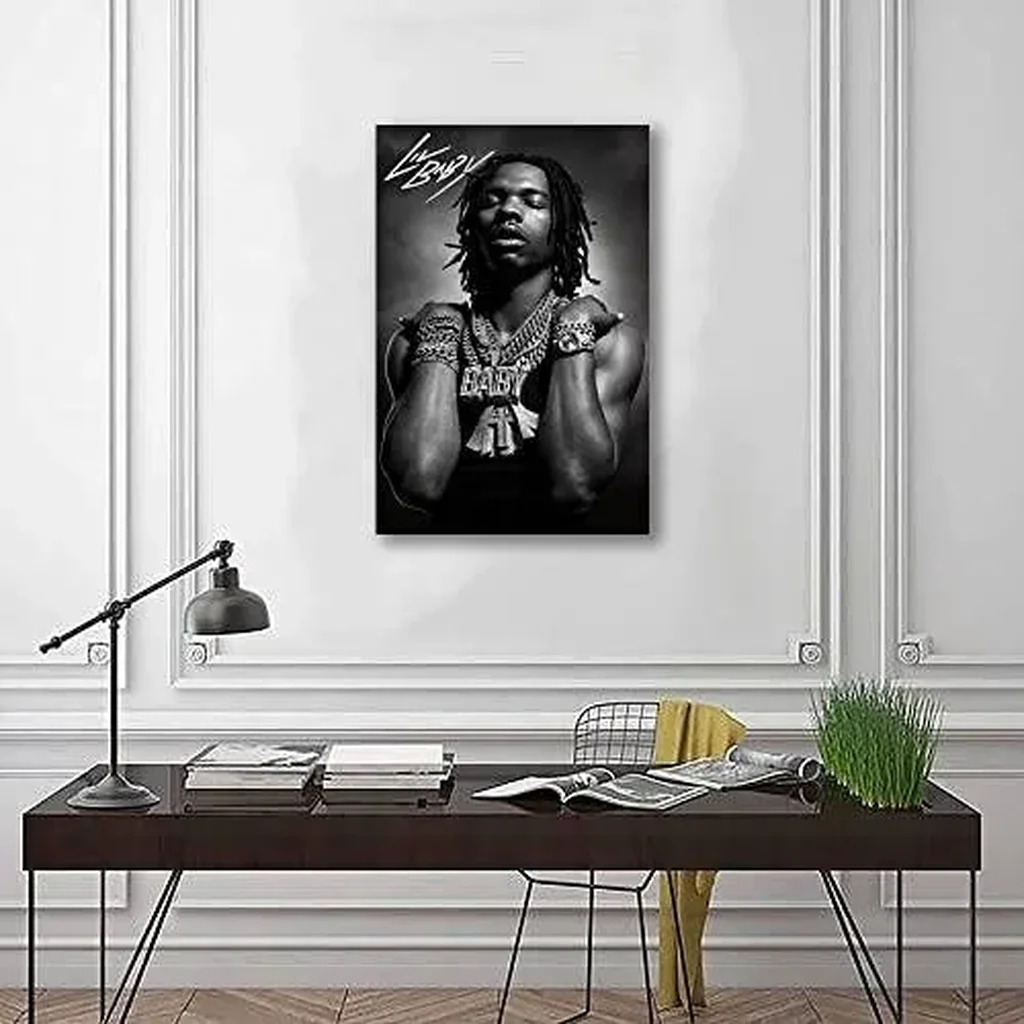 ALAYRA Famous Singer Lil Baby Posters Art Wall Poster Canvas Poster Bedroom Decor Sports Landscape Office Room Decor Gift (B, 16x24in Unframe) 01 - Image 5