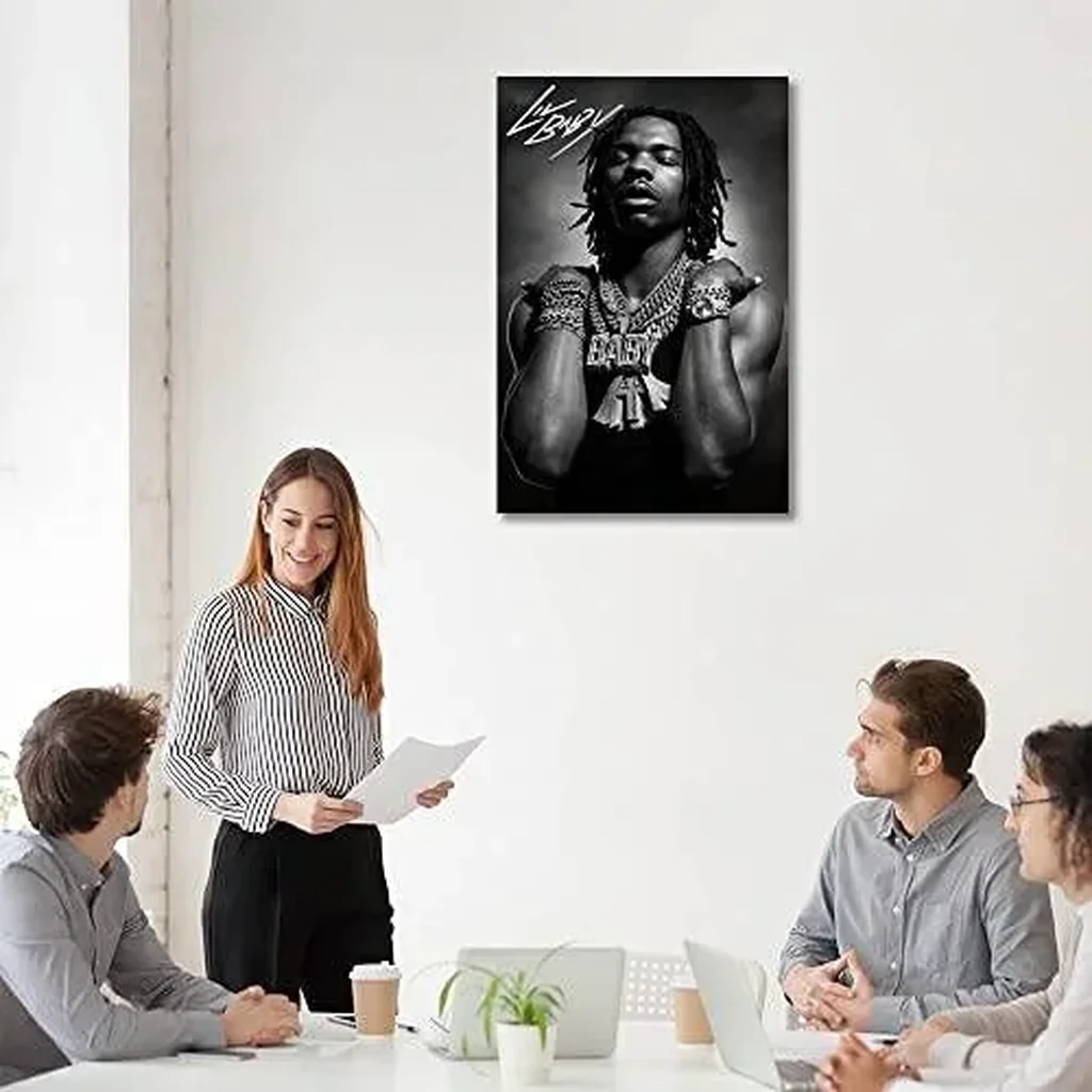 ALAYRA Famous Singer Lil Baby Posters Art Wall Poster Canvas Poster Bedroom Decor Sports Landscape Office Room Decor Gift (B, 16x24in Unframe) 01 - Image 6
