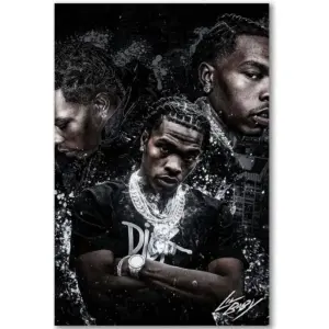 ALAYRA Famous Singer Lil Baby Posters Art Wall Poster Canvas Poster Bedroom Decor Sports Landscape Office Room Decor Gift (D, 12x18in Unframe) 01