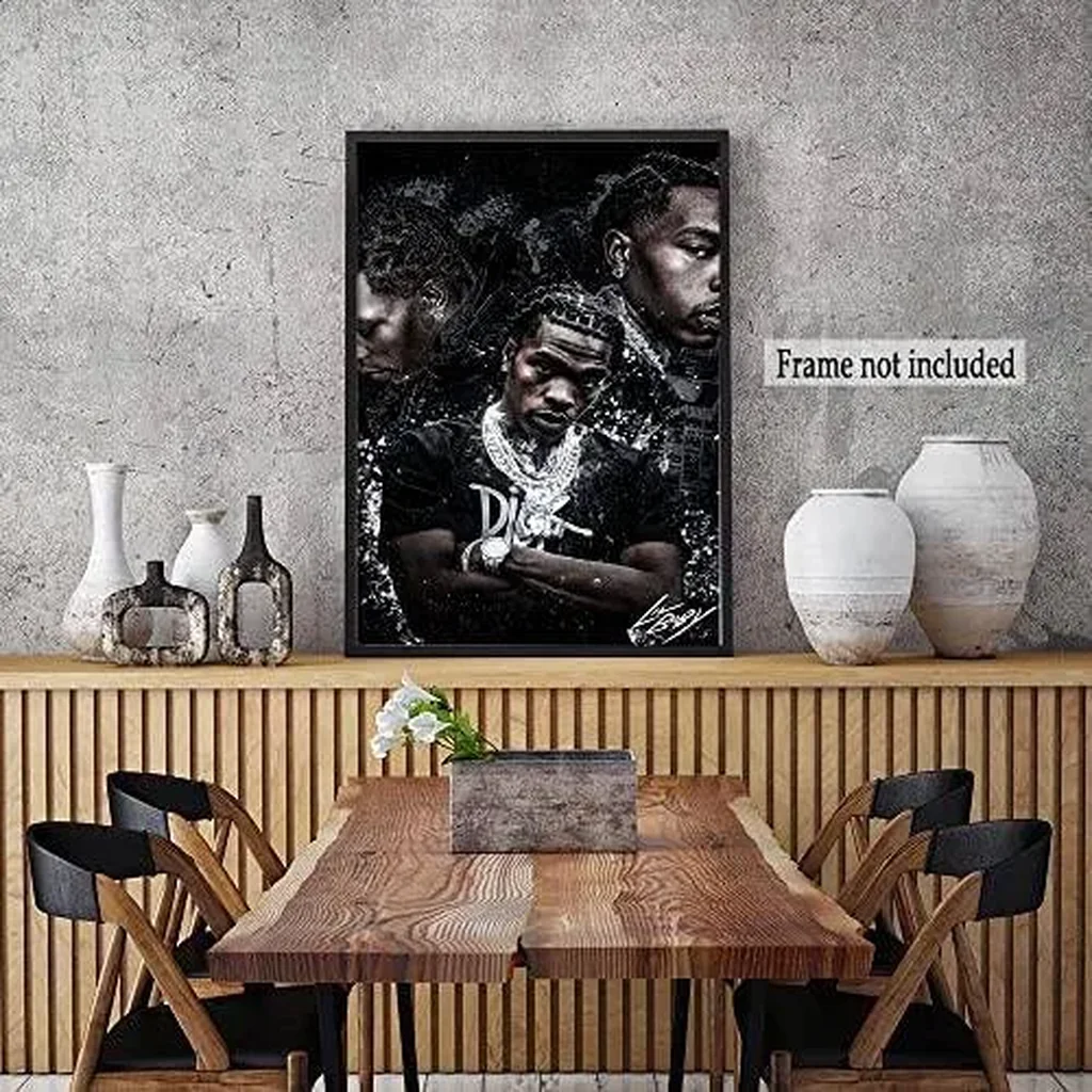 ALAYRA Famous Singer Lil Baby Posters Art Wall Poster Canvas Poster Bedroom Decor Sports Landscape Office Room Decor Gift (D, 12x18in Unframe) 01 - Image 2