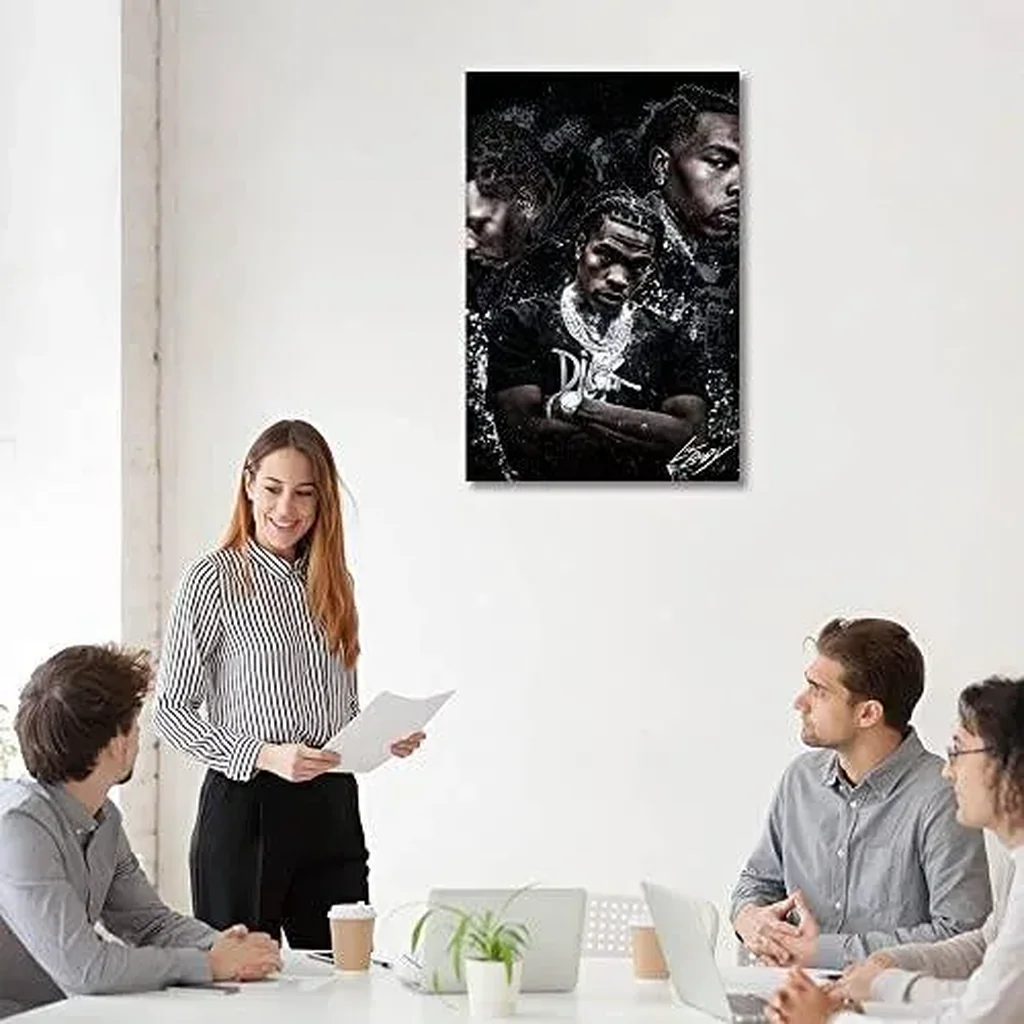 ALAYRA Famous Singer Lil Baby Posters Art Wall Poster Canvas Poster Bedroom Decor Sports Landscape Office Room Decor Gift (D, 16x24in Unframe) 01 - Image 6