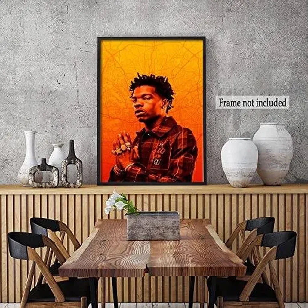 ALAYRA Famous Singer Lil Baby Posters Art Wall Poster Canvas Poster Bedroom Decor Sports Landscape Office Room Decor Gift (F, 12x18in Unframe) 01 - Image 2