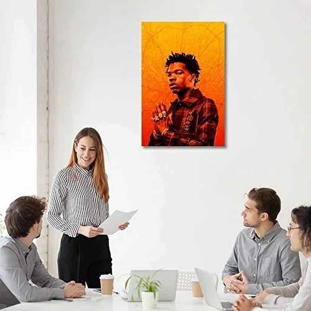 ALAYRA Famous Singer Lil Baby Posters Art Wall Poster Canvas Poster Bedroom Decor Sports Landscape Office Room Decor Gift (F, 16x24in Unframe) 01 - Image 6