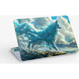 ALAYRA Fantasy Wolf Digital Art, Laptop Skin Sticker Decal, 13.3 14 15 15.4 15.6 Inch Laptop Universal Vinyl Skin Sticker Cover, Dustproof, Waterproof, Decal Protector With Free 2 Wrist Pads 01