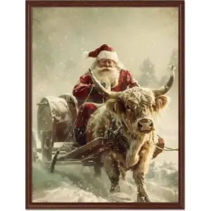ALAYRA Farmhouse Christmas Wall Art Prints - Santa Claus Aesthetic Xmas Posters For Bedroom, Living Room & Office Deco 8x10 inch Unframed 01
