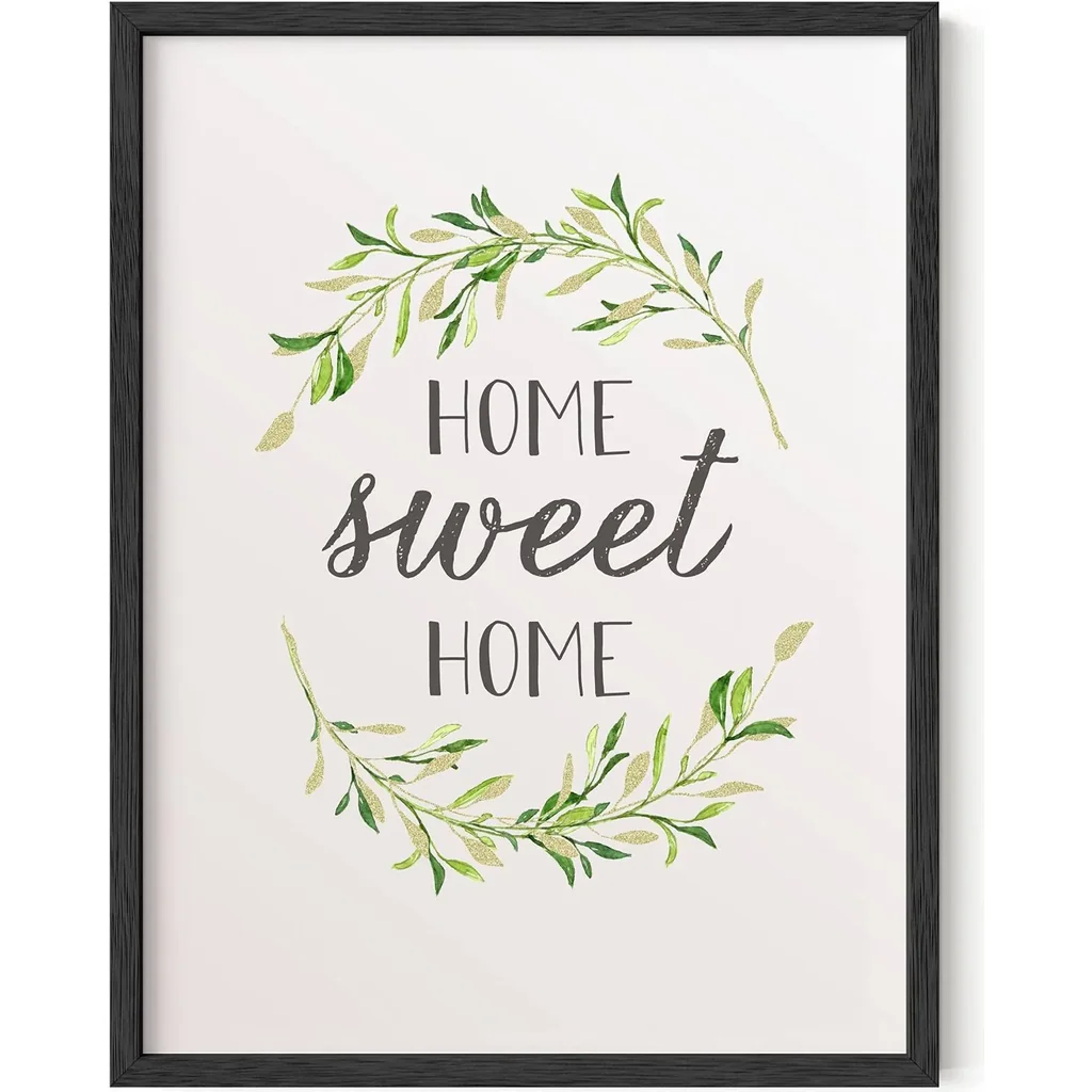 ALAYRA Farmhouse Framed Sign - Home Sweet Home Signs For Home Decor Wall, Entryway Wall Decor, Wood Framed Signs, Farmhouse Sign, Barnyard Wall Decor, Entryway Signs (12x16, Black Framed) 01