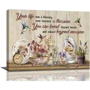 ALAYRA Farmhouse Kitchen Decor Wall Art Rustic Flower Pictures Wall Decor Memorial Gifts Canvas Painting Prints Modern Artwork Home Decoration for Bedroom Living Room 12"x16" 01