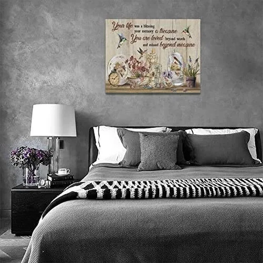 ALAYRA Farmhouse Kitchen Decor Wall Art Rustic Flower Pictures Wall Decor Memorial Gifts Canvas Painting Prints Modern Artwork Home Decoration for Bedroom Living Room 12"x16" 01 - Image 4