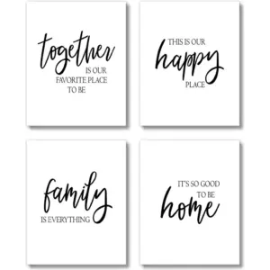 ALAYRA Farmhouse Wall Decor Art Prints Set - UNFRAMED 8 x 10 - Gallery Wall Living Room Family Room Kitchen Dining Room for Home (Family Together) 01