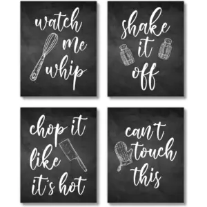 ALAYRA Farmhouse Wall Decor Art Prints Set - UNFRAMED 8 x 10 - Gallery Wall Living Room Family Room Kitchen Dining Room for Home (Kitchen Black Chalkboard) 01