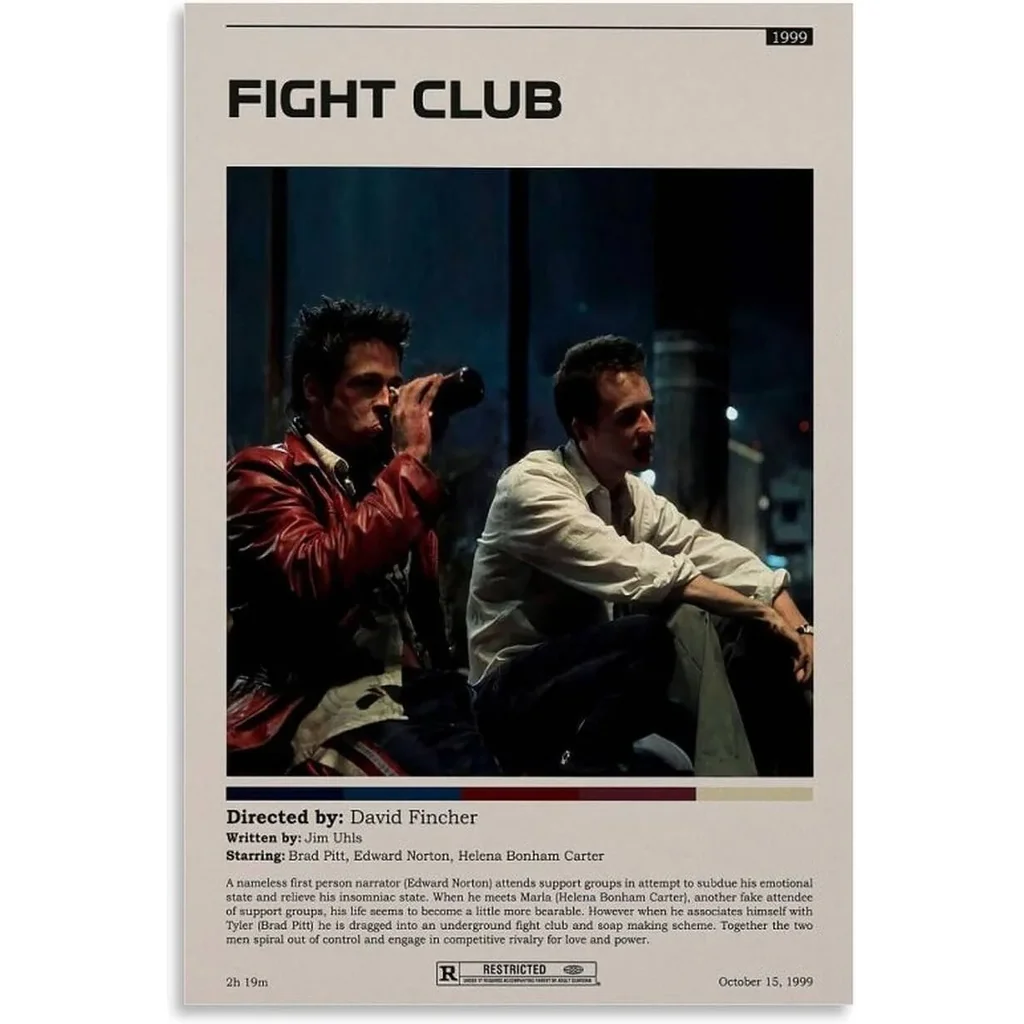 ALAYRA Fight Poster Club Movie Poster Movie Decorative Painting Canvas Bed Room Art Living Room Decor Modern Aesthetic Poster 12x18inch(30x45cm) Unframe-style 01