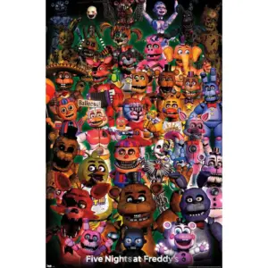 ALAYRA Five Nights at Freddy's - Ultimate Group Wall Poster, 22.375" x 34", Unframed Version 01