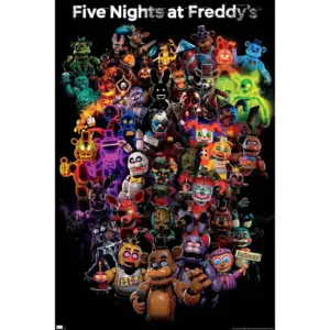 ALAYRA Five Nights at Freddy's Special Delivery-Collage Wall Poster, 22.375" x 34", Unframed Version, Bathroom 01