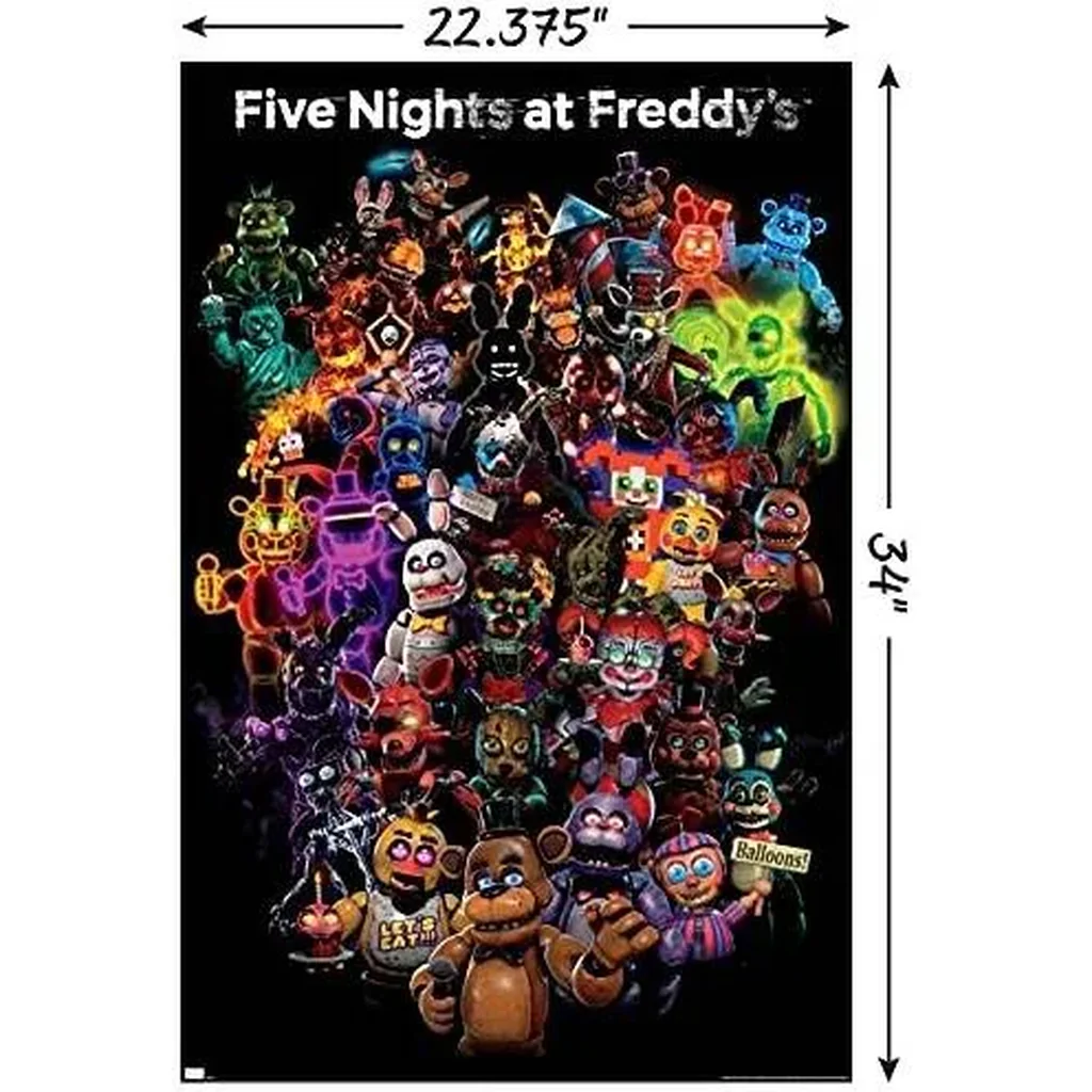 ALAYRA Five Nights at Freddy's Special Delivery-Collage Wall Poster, 22.375" x 34", Unframed Version, Bathroom 01 - Image 2