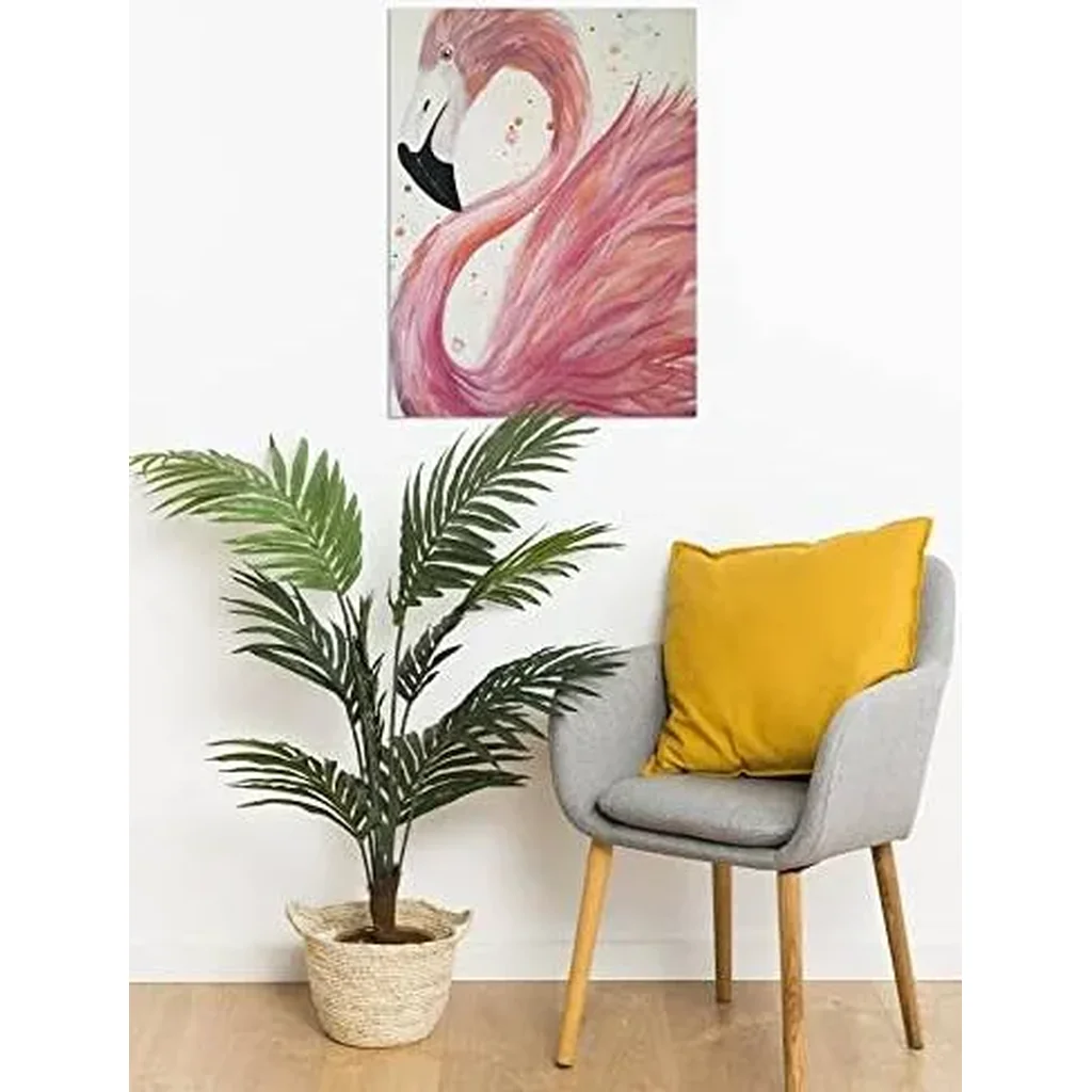ALAYRA Flamingo Canvas Wall Art Pink Bird Framed Stretched and Framed Artsy Romantic Wall Paintings Girlfriend gift for Living Room Bedroom Bathroom Office Wall Decor, 16x20 Inches 01 - Image 2