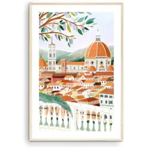 ALAYRA Florence Art Print, Santa Maria Del Fiore Cathedral, Italy Wall Art, Travel Gift, Travel Poster, Europe Print, Tuscany Print, Housewarming (Unframed) (12x18) 01