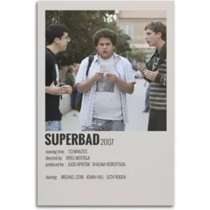 ALAYRA FLork Superbad Classic Movie Poster Canvas Posters for Room Aesthetic Trendy Living Room Wall Art Modern Family Bedroom Decor Poster 16x24inch(40x60cm) Unframe-style 01