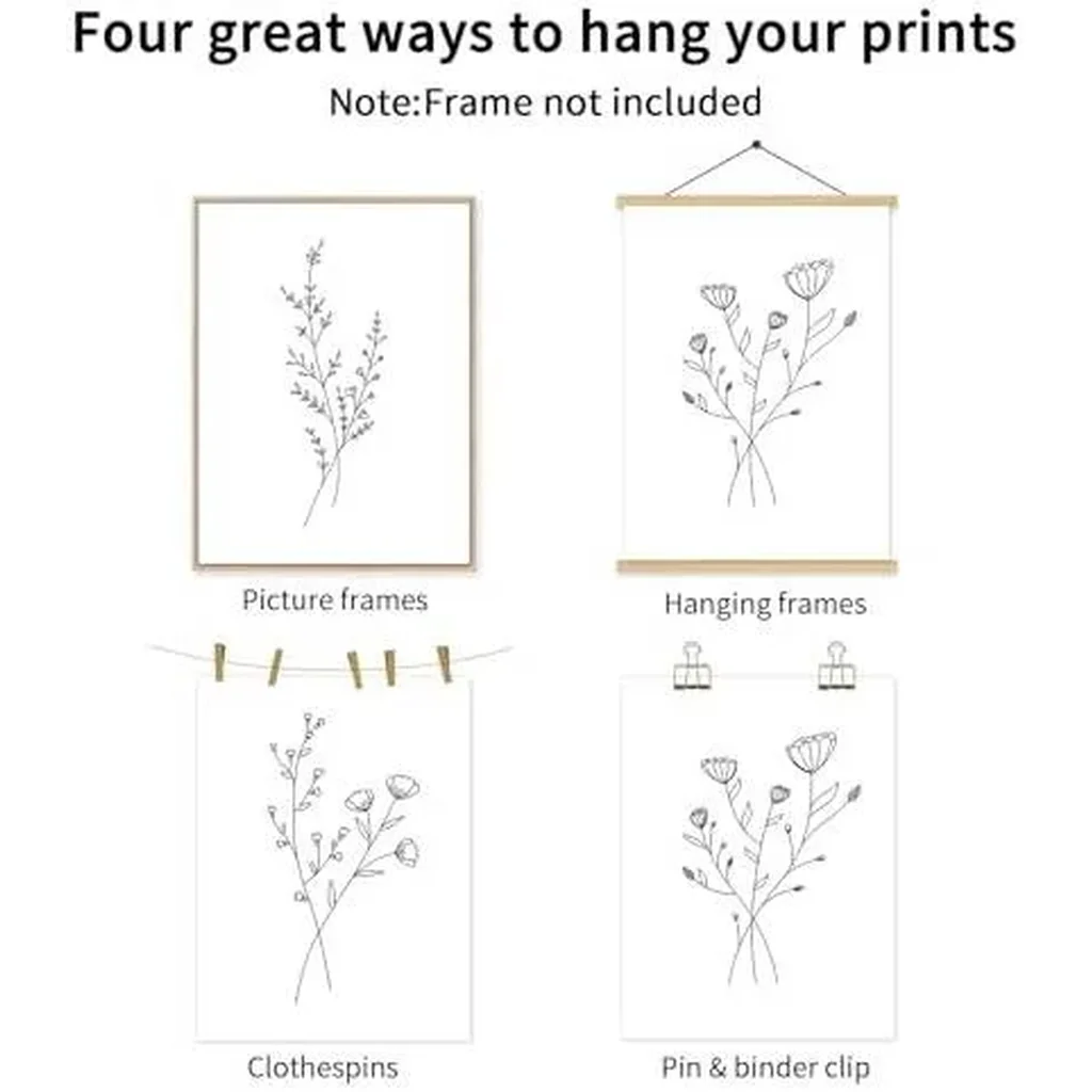 ALAYRA Flower Line Wall Art Set of 3 Botanical Canvas Wall Decor Floral Minimalist Wall Art Abstract Plant Pictures Flower Line Prints Black White Floral Artwork for Room Bedroom 16x24 Inch Unframed 0 - Image 7