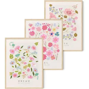 ALAYRA Flower Market Poster Prints Set of 3 Colorful Flower Wall Art Floral Aesthetic Artwork Pictures Danish Pastel Canvas Painting Minimalist Decor for Living Room Bedroom 16x24in Unframed 01