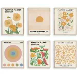 ALAYRA Flower Market Wall Art Posters for Living Room - 11x14in Abstract Floral Art Posters Bedroom Pictures Wall Decor, Flower Posters for Room Aesthetic (UNFRAMED) 01