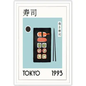 ALAYRA Food Posters Canvas Wall Art Japanese Sushi Kitchen Posters Modern Kitchen Food Prints Painting Delicious Sushi Food Art Posters Wall Decor for Dining Room Kitchen Restaurant 12x16in Unframed 0