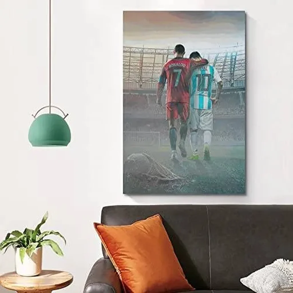 ALAYRA Football Sports Super Star Cristiano Ronaldo And Lionel Messi Poster Picture Canvas Wall Art Print Modern Home Room Game Art Decor 12x18inchs(30x45cm) 01 - Image 2