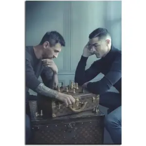 ALAYRA Football Sports Superstar Lionel Messi And Cristiano Ronaldo Poster Picture Canvas Wall Art Print Modern Home Room Game Art Decor 12x18inchs(30x45cm) 01