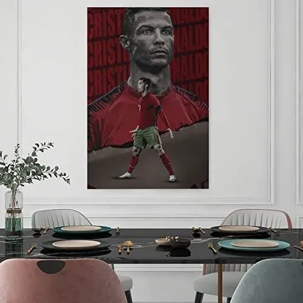 ALAYRA Football Stars Cristiano Ronaldo and Lionel Messi Canvas Poster Art Wall Decor (Unframed) 12inx18in(30cmx45cm) (Cristiano Ronaldo) 01 - Image 4