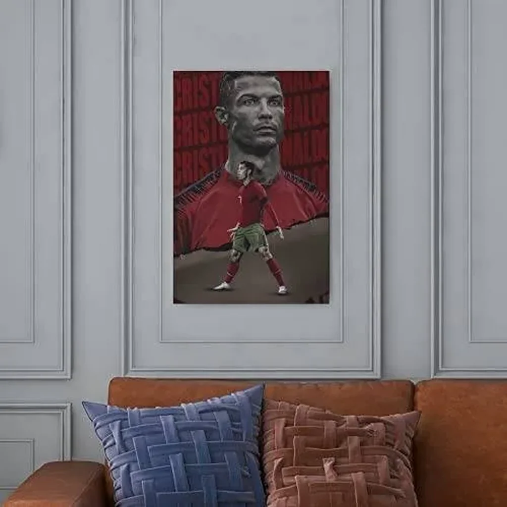 ALAYRA Football Stars Cristiano Ronaldo and Lionel Messi Canvas Poster Art Wall Decor (Unframed) 12inx18in(30cmx45cm) (Cristiano Ronaldo) 01 - Image 5