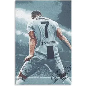 ALAYRA Football Stars Cristiano Ronaldo Poster Art Prints on Canvas Wall Decor (Unframed) 16inx24in(40cmx60cm) (Ronaldo) 01
