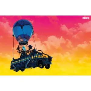 ALAYRA Fortnite - Battle Bus Landscape Wall Poster, 22.375" x 34", Unframed Version 01