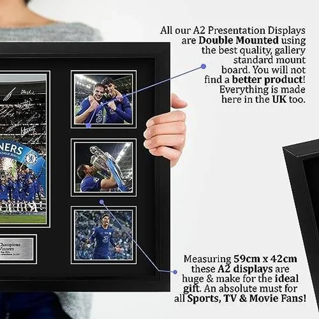 ALAYRA FR A2 Chelsea Champions 2021 Printed Memorabilia Signed Autograph Photograph Display for Football Fans and Supporters - A2 Framed 01 - Image 2