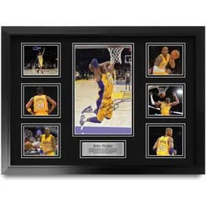 ALAYRA FR A2 Kobe Bryant Gifts Printed Signed Autograph Presentation Display for Basketball Memorabilia Fans - A2 Framed 01