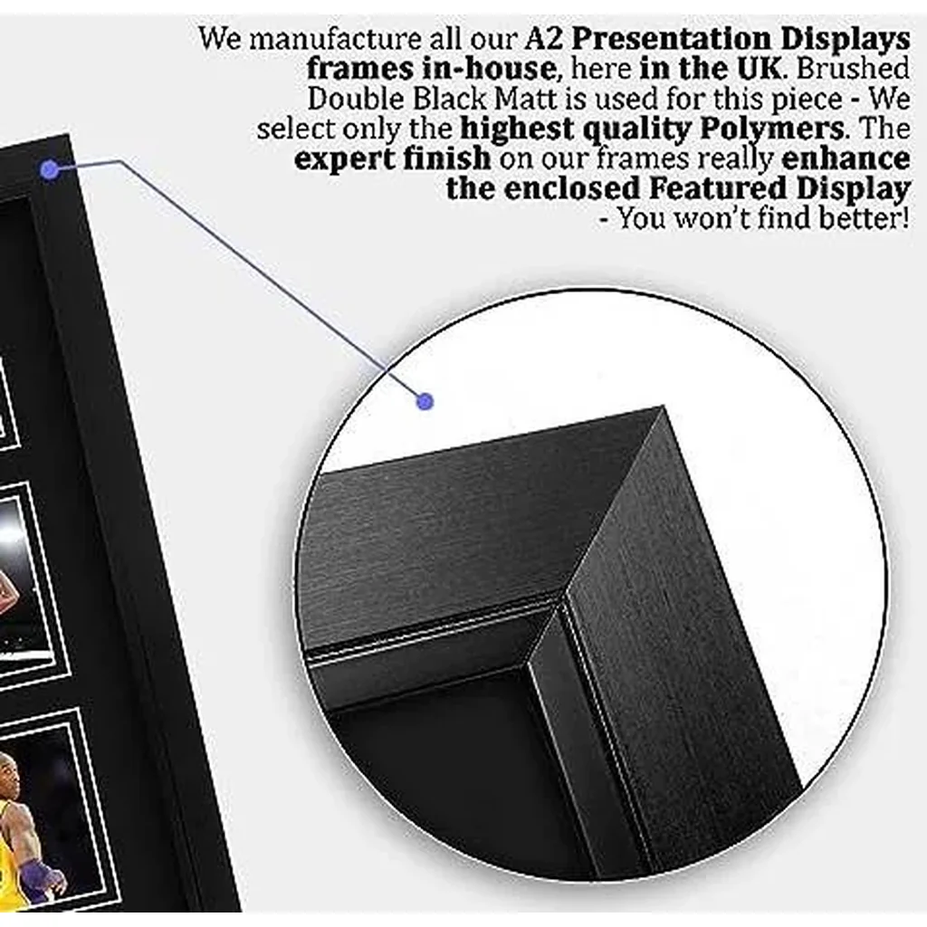 ALAYRA FR A2 Kobe Bryant Gifts Printed Signed Autograph Presentation Display for Basketball Memorabilia Fans - A2 Framed 01 - Image 4