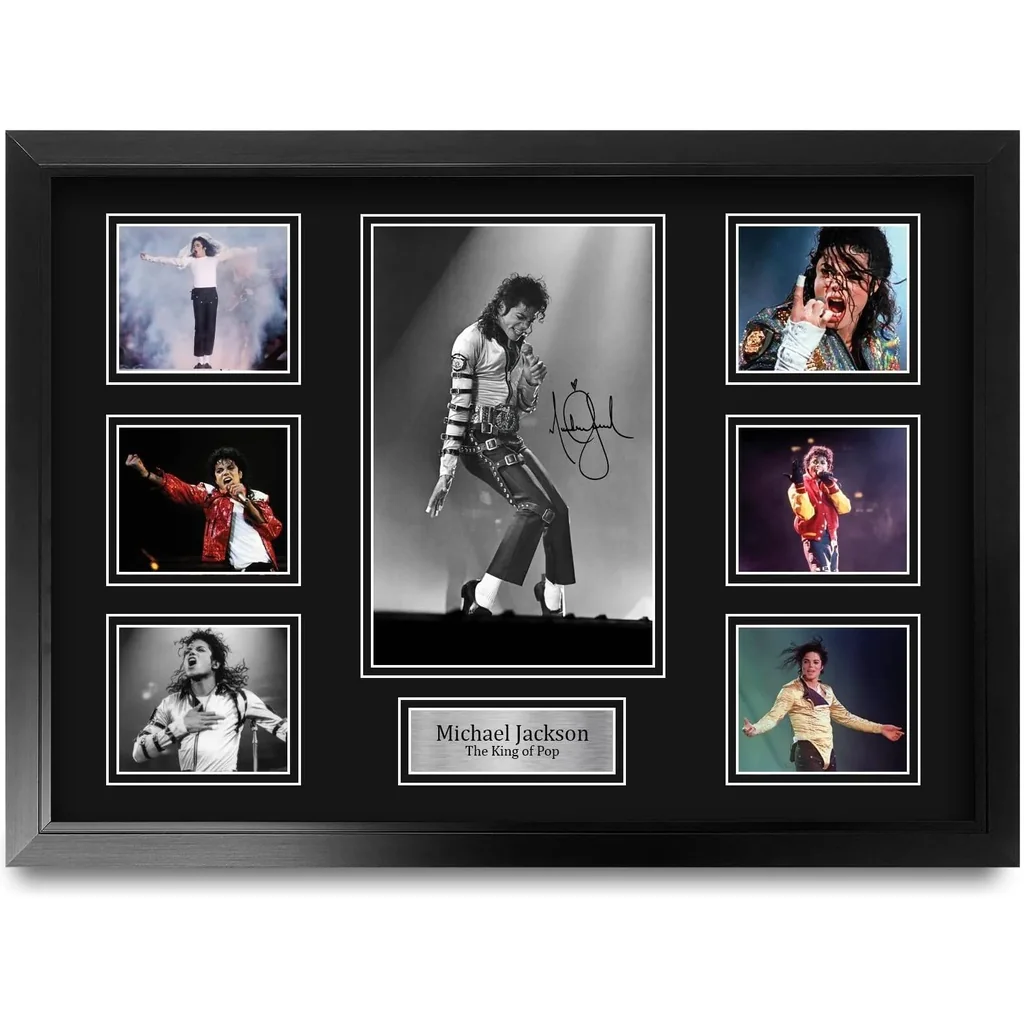 ALAYRA FR A2 Michael Jackson Gifts Printed Signed Autograph Picture for Music Memorabilia Fans - A2 Framed 01